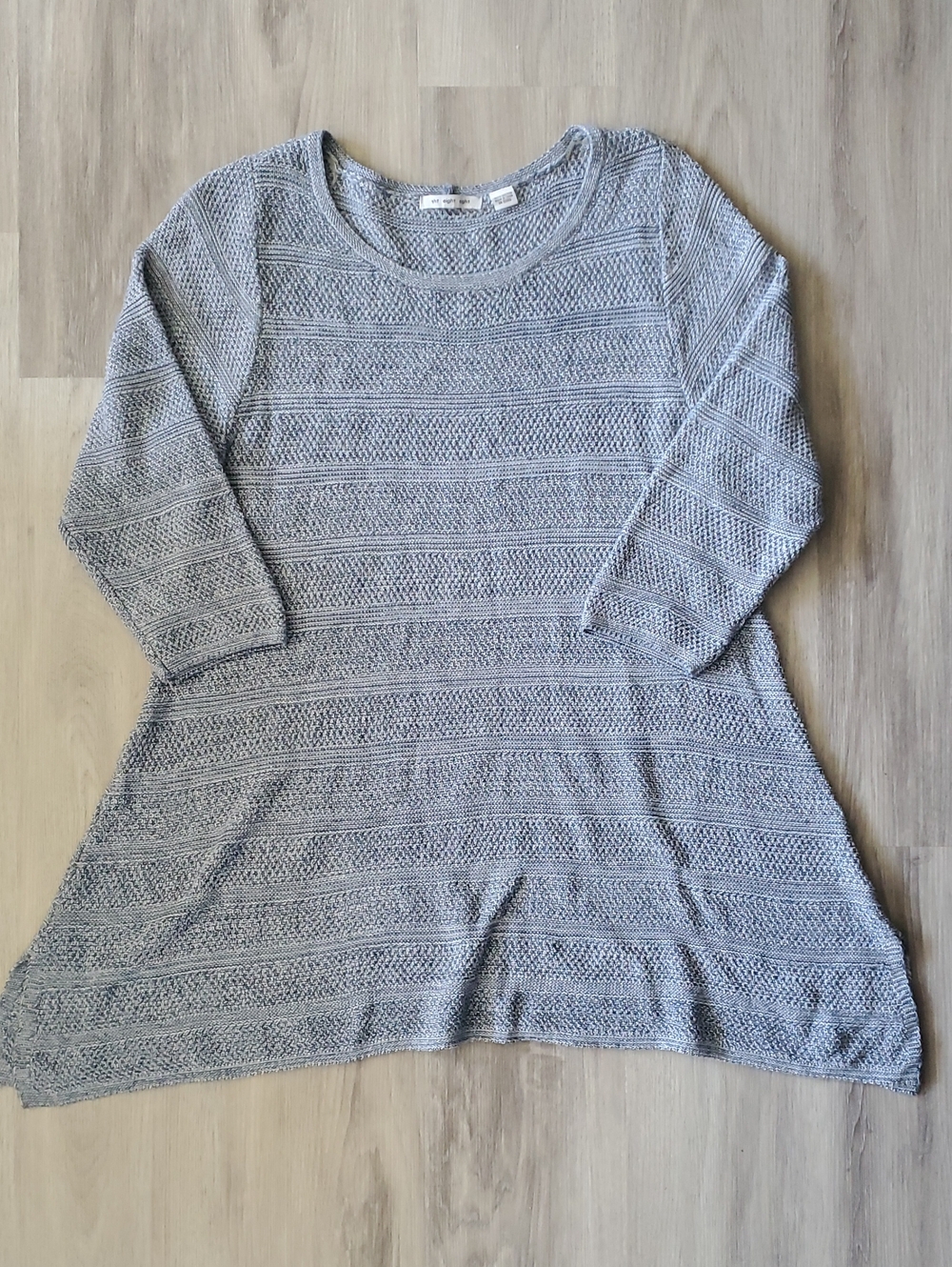 2/$20π Size L - Soft Blue/White Knit Cotton Sweater Tunic - Eight Eight Eight